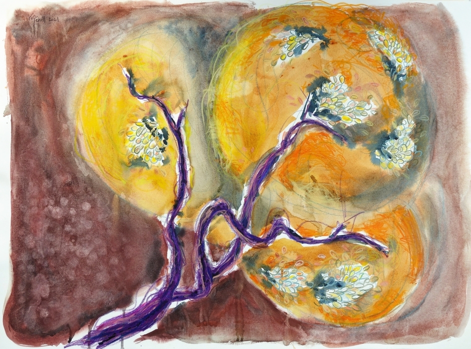peinture contemporaine branches d'arbre par k pehell